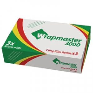 Image of Wrapmaster 3000 Cling Film Refill 300mx30cm Pack of 3 31C80