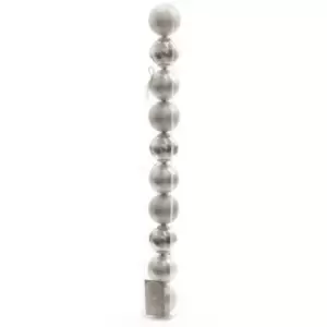 Image of Kaemingk Plain Shatterproof Baubles (Pack Of 10) (Pack Of 10) (Silver)