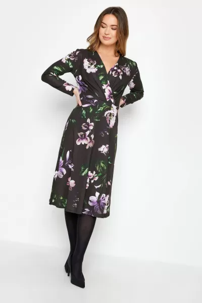 Image of Petite Printed Wrap Dress