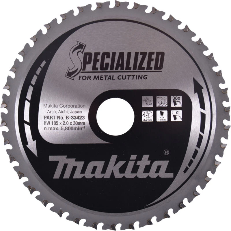 Image of Makita SPECIALIZED Circular Saw Blade for Mild Steel Cutting B-33423 Diameter: 185mm