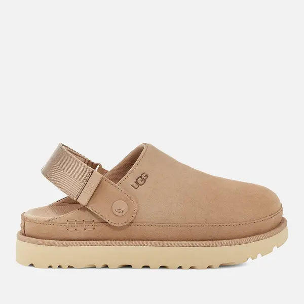 Image of UGG Womens Goldenstar Suede Clogs - Driftwood - UK 8 Beige Sandals female 1138252-DRI 8