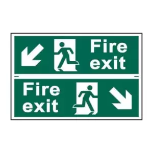 Image of Spectrum Industrial Fire Exit Man Running Arrow Diagonally Down Left/Right - PVC