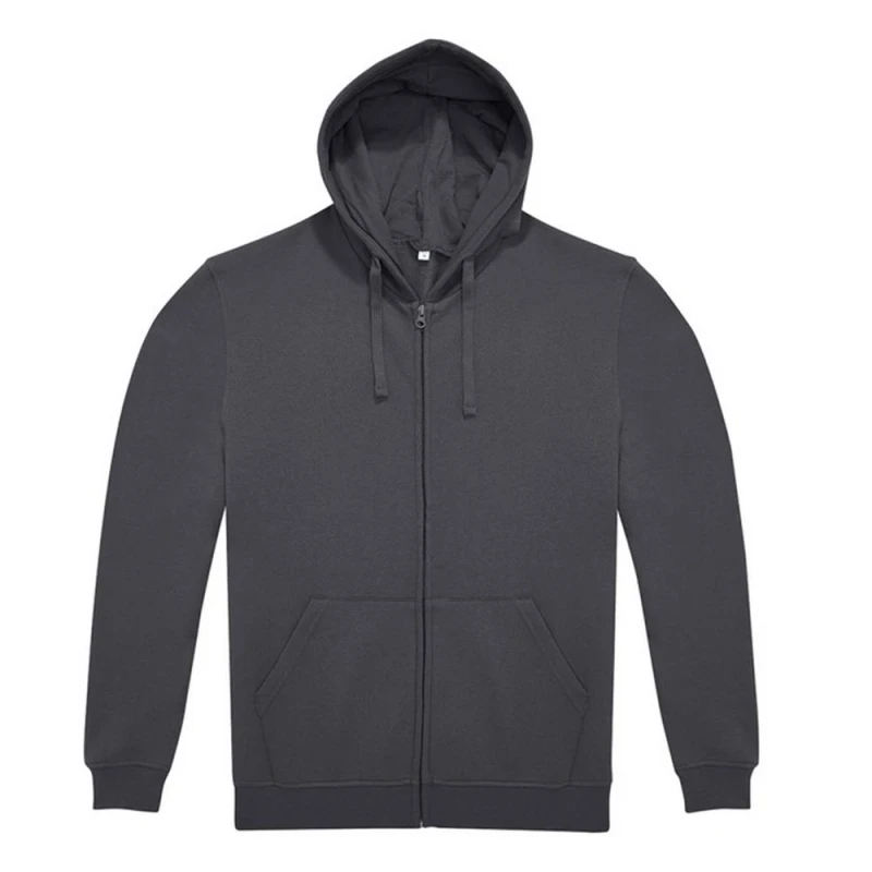 Image of B&C Mens ID.224 Full Zip Hoodie in Dark Grey Size: XS Dark Grey Male XS