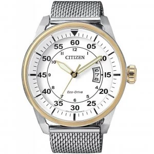Image of Citizen Eco-Drive Aviator Mens Stainless Steel Watch AW1364-54A