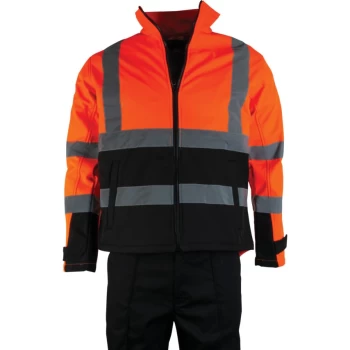 Image of Hi-vis Orange/Black Soft Shell Jacket (EN20471) - L