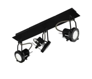 Image of SPOT LED 3 Light Spotlight Bars Black 400lm 4000K 45x16cm