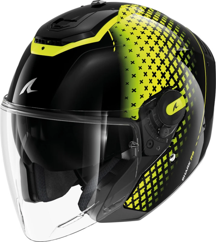 Image of Shark RS Jet Stride Jet Helmet, black-yellow, Size S for Men
