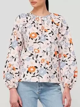 Image of Kate Spade New York Floral Garden Seersucker Top - Blush/Multi