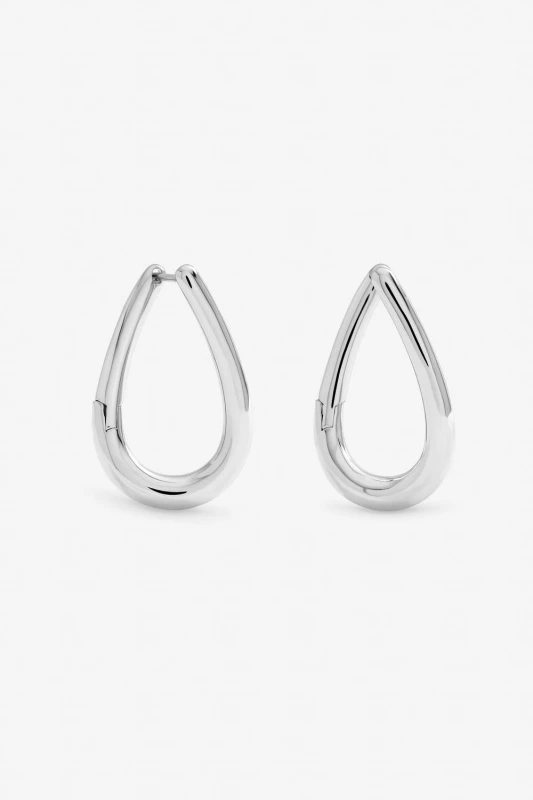Image of Jon Richard Womens Silver Plated Twist Hoop Earrings Silver Female One Size