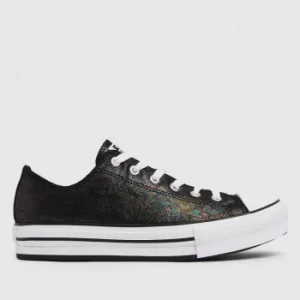 Image of Converse Black Eva Lift Shimmer Trainers Youth