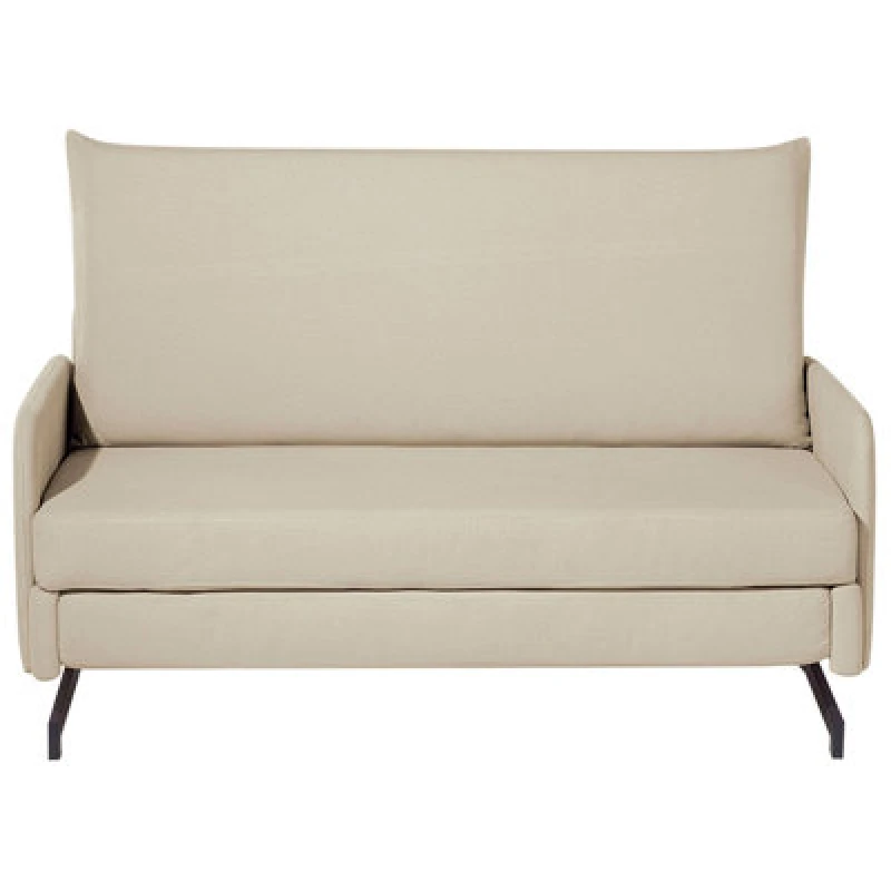 Image of Beliani Sofa Bed 2 Seater Belfast Fabric Beige