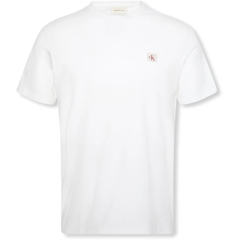 Image of Calvin Klein Jeans Mens CKJ Woven Box Regular Fit T-Shirt White YAF male M