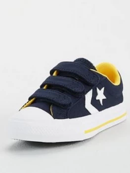Image of Converse Star Player 3V Ox Canvas Childrens Trainers - Blue