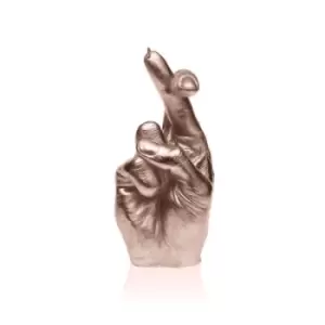 Image of Hand CRS Fingers Crossed Candle &ndash; Rose Gold