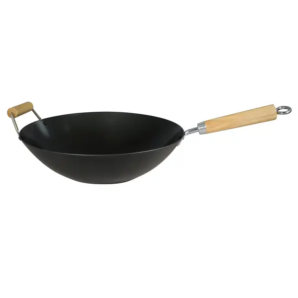 Image of Dexam Non-Stick Heavy Gauge Wok with Helper Handle, 36cm Black