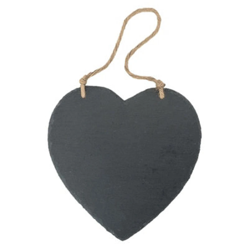 Image of Nicola Spring Slate Heart Hanging Notice Board - 24.5 X 24.5Cm - Natural