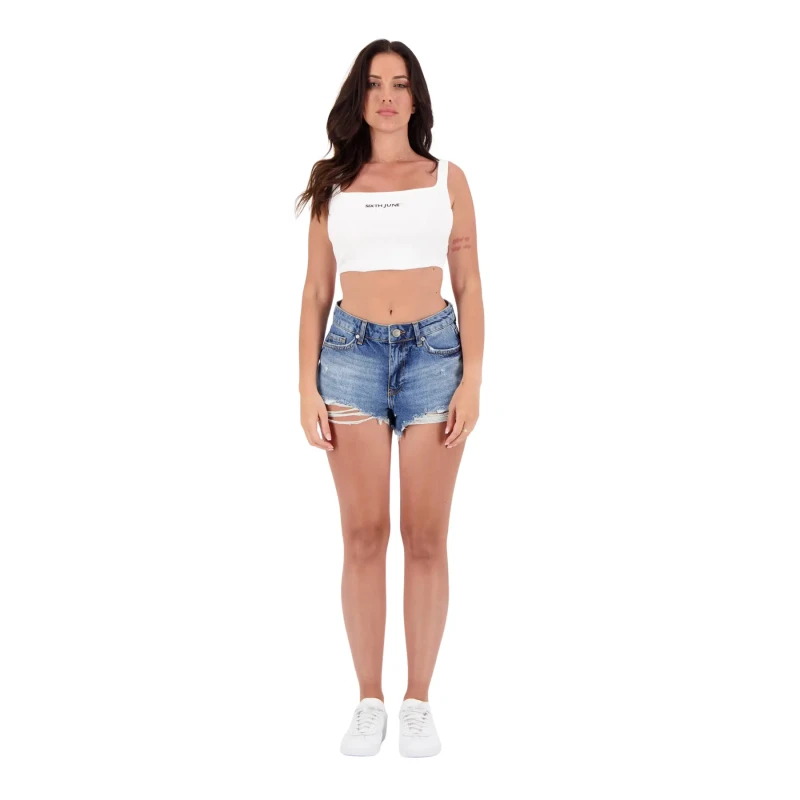 Image of Sixth June Womens ripped denim shorts Sixth June Bleu Female 28