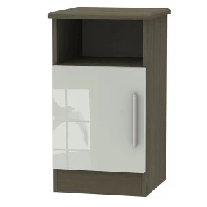 Image of Robert Dyas Kirkhill Ready Assembled 1-Door Bedside Table -Taupe Cedar