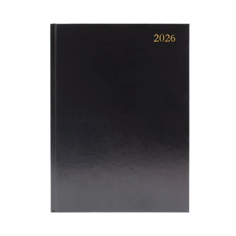Image of 5 Star Desk Diary Day Per Page Appointment A4 Black 2026 KFA41ABK26