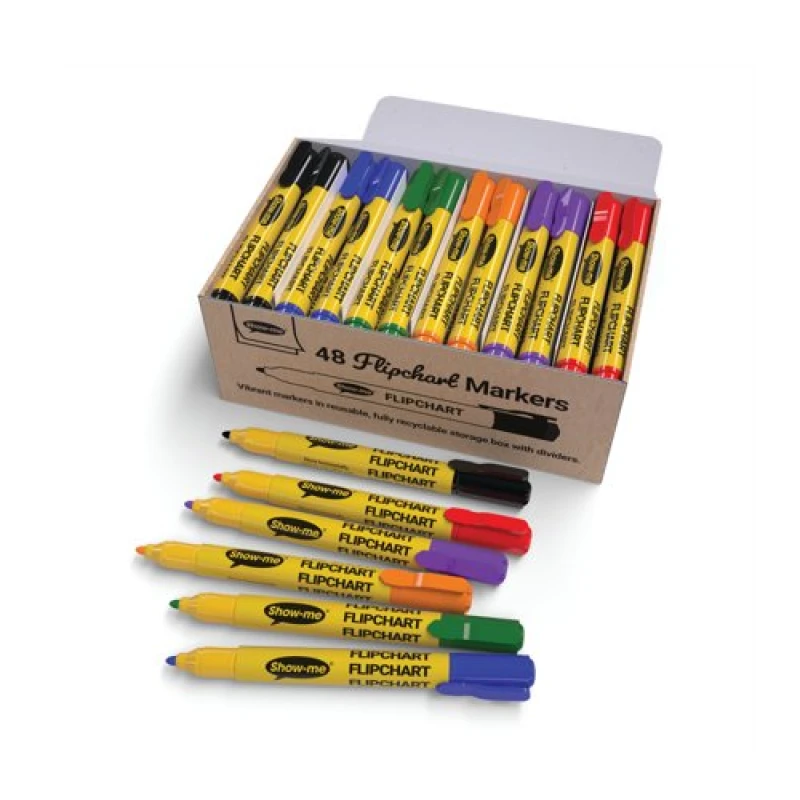Image of Show-me FCM48A Flipchart Markers - Assorted Pack of 48 FCM48A