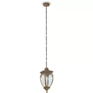 Image of Maytoni Fleur Outdoor Pendant Ceiling Light Black with Gold, IP44