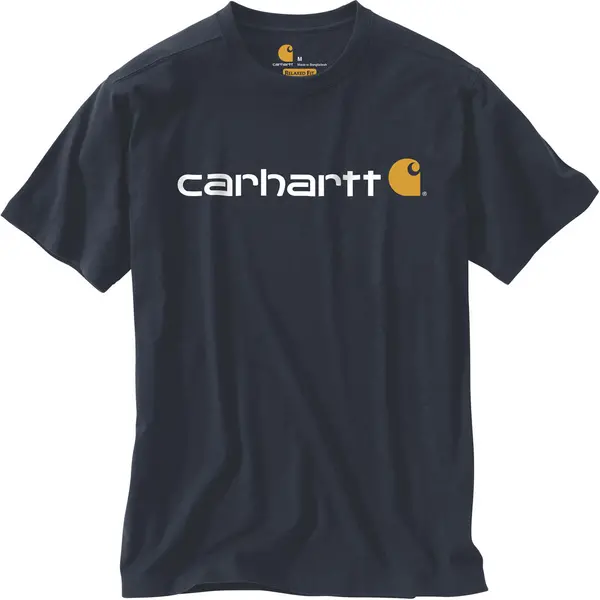 Image of Carhartt EMEA Core Logo Workwear Short Sleeve T-Shirt, blue, Size M
