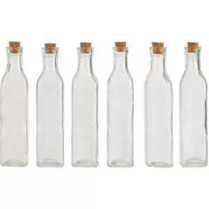 Image of Glass Bottles 6pc Juice Bottles Storage Miniature Glass Bottles Durable Glass Milk Bottles With Cork Lid Glass Milk Bottles With Lid 17 x 12 x 23