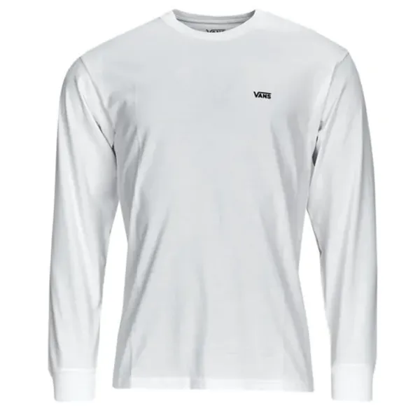 Image of Vans White Classic Long Sleeve T-Shirt White Male S 208384UK