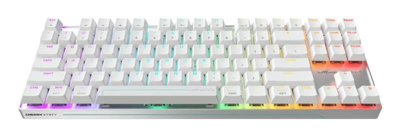 Image of Cherry CHERRY MX 8.2 Pro TMR Wireless keyboard Gaming USB + RF Wireless + Bluetooth QWERTY US International Silver, White G8E-3885HACAUS-0