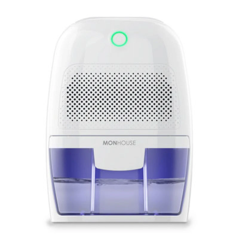 Image of Monhouse Dehumidifier 600Ml Portable, Compact And Quiet Moisture Absorber - Mini Electric Mould Remover For Home - White/purple