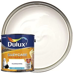 Image of Dulux Easycare Washable & Tough Pure Brilliant White Matt Emulsion Paint 2.5L