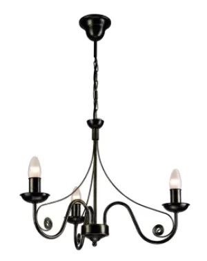 Image of Donato Chandeliers With Fabric Shades, Black, 3x E14