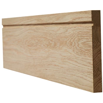 Image of Single Groove Internal Unfinished Oak Skirting - 148 x 3000mm