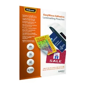 Image of Fellowes Admire EasyMove Adhesive A4 Laminating Pouches 160 Micron Pa