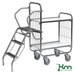 Image of Slingsby Konga Order Picking Trolleys With Retractable Steps and 2 Shelves