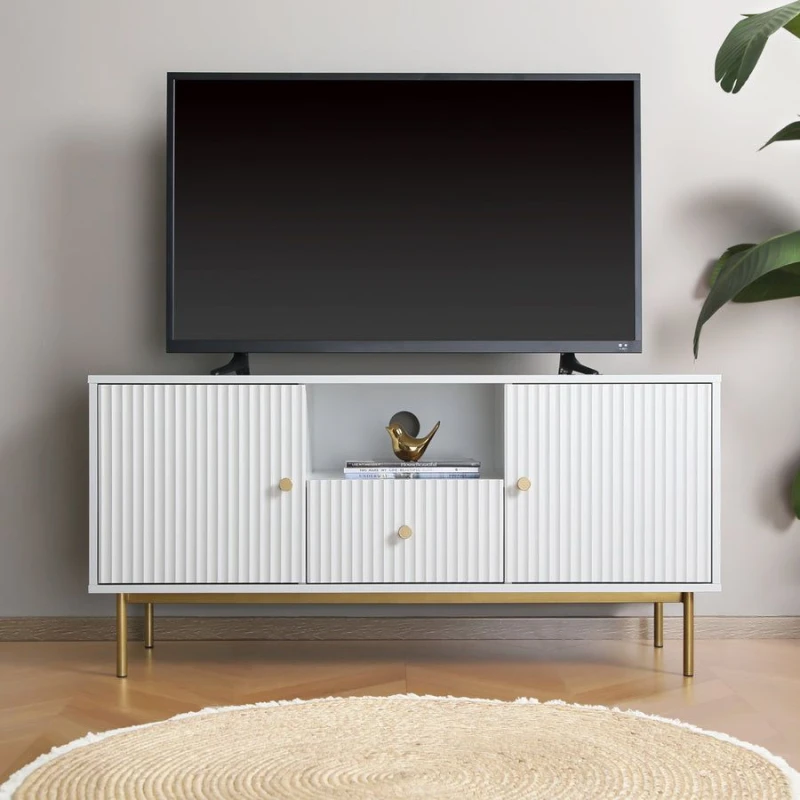 Image of Home Garden Direct Devon - Modern TV Unit - White White Unisex