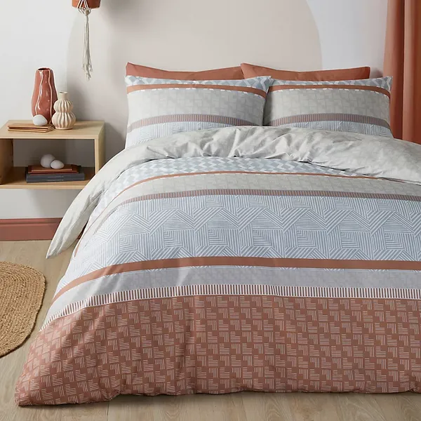 Image of Fusion Nico Duvet Cover and Pillowcase Set Natural