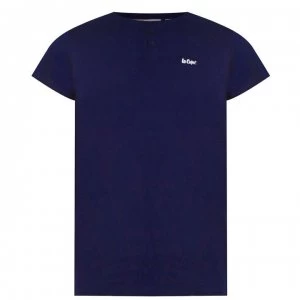 Image of Lee Cooper Essentials 3 Button T Shirt Mens - Navy