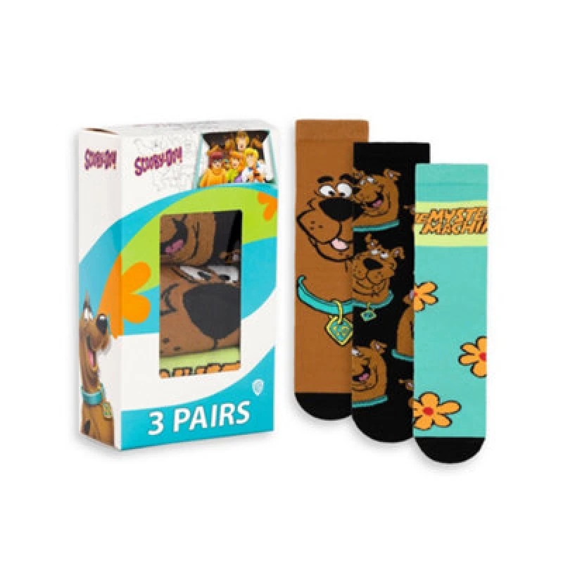 Image of Scooby Doo Scooby Doo Calf Socks Set of 3 Size: 7-11 Multi 7-11 Unisex 5063203289226