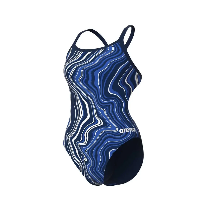 Image of Womens 1 Piece swimsuit Arena Marbled Bleu Female 32