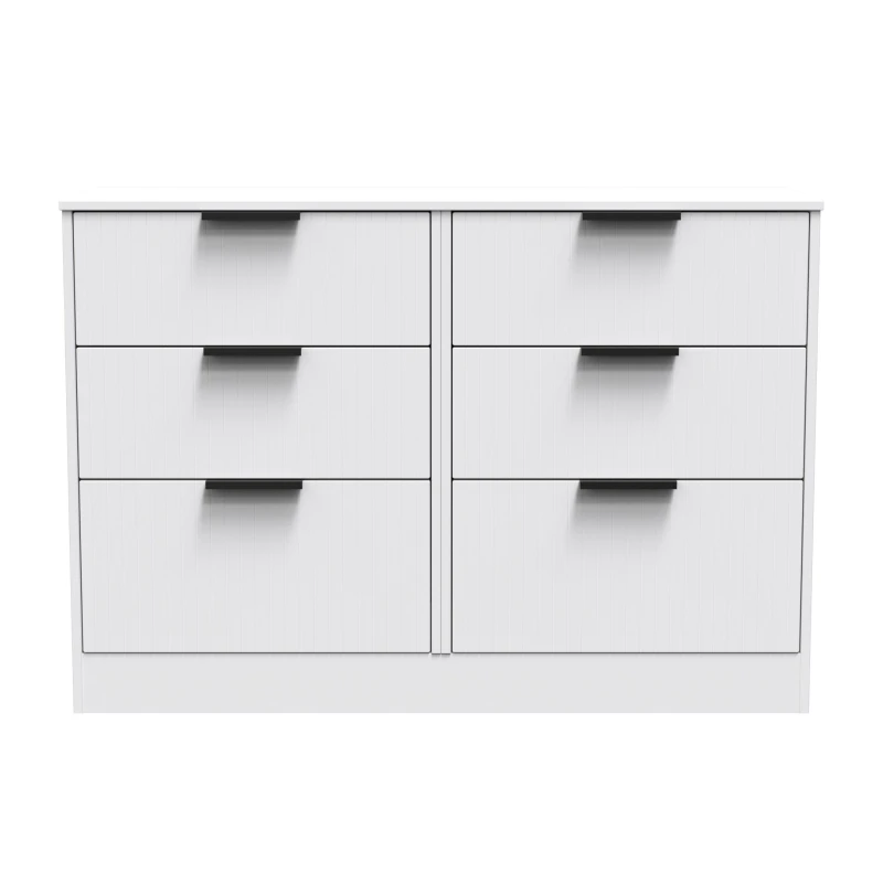 Image of Nashville Ready Assembled White 6 Drawer Wide Chest (H)792mm (W)1117mm (D)395mm