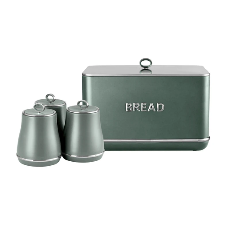 Image of Tower Tower Renaissance Bread Bin & Canisters Set Forest Green Green ONE SIZE