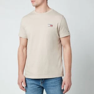 Image of Tommy Jeans Mens Chest Logo T-Shirt - Soft Beige - S