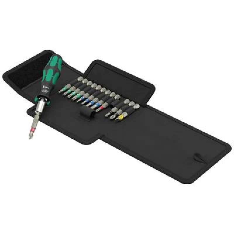 Image of Wera Wera Kraftform Kompakt 838 RA S Set 1 05051060001 Bit set 14 Piece Phillips, Pozidriv, TORX, Allen, Slot incl. screwdriver bit holder 05051060001