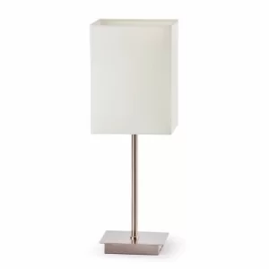Image of Thana 1 Light Table Lamp White, Nickel with White Shade, E27