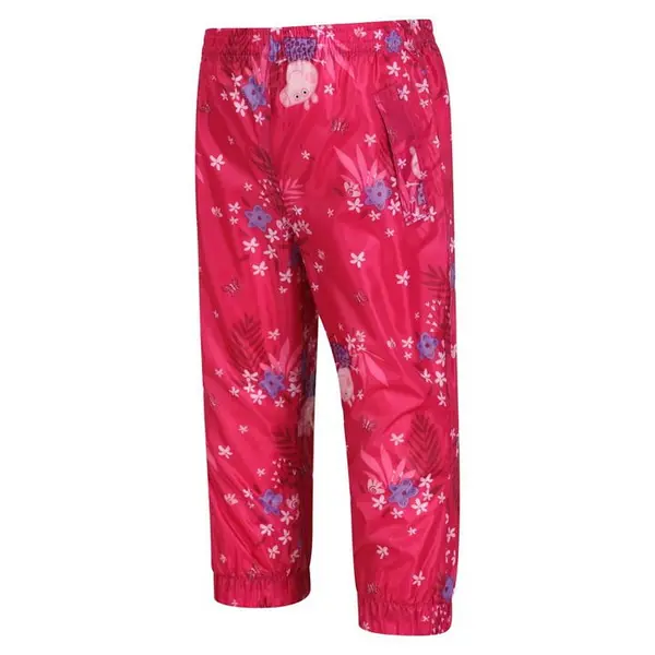 Image of Regatta Peppa Pig Waterproof Pack-It Overtrousers - Pink C18-C24