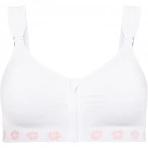 Image of Theya Healthcare Peony bamboo zip front post surgery bra - White