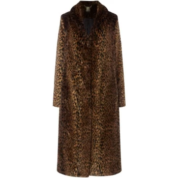 Image of Biba Leopard faux fur coat - Multi-Coloured
