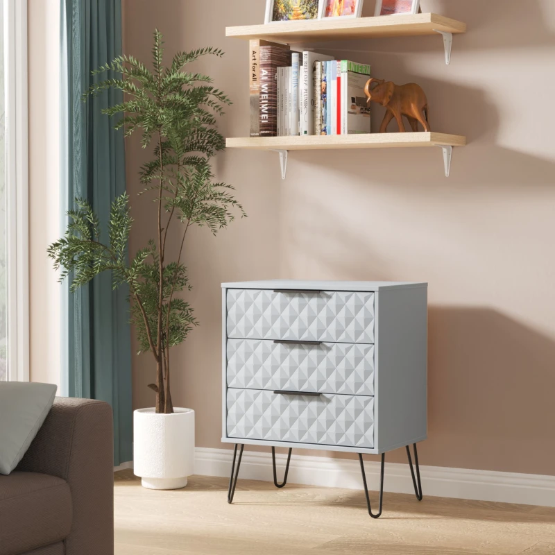 Image of Ready Assembled 2 U Islay 3 Drawer Chest (Ready Assembled) in Light Blue Light Blue Unisex