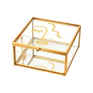 Image of Sass & Belle Abstract Face Glass Jewellery Box